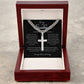 To My Amazing Soulmate, Men's Artisan Cross Necklace on Cuban Chain BLK