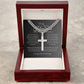 To My Amazing Husband, Men's Artisan Cross Necklace on Cuban Chain GR
