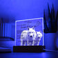 Acrylic Square LED Plaque - Remember That I love - Loving Wolf Couple -To My Love