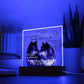 Acrylic Square LED Plaque - Remember That I love - Kissing wolf Couple- To My Love