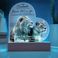 Acrylic Heart LED Plaque - Remember That I Love You -Loving Lion Couple - To My Soulmate
