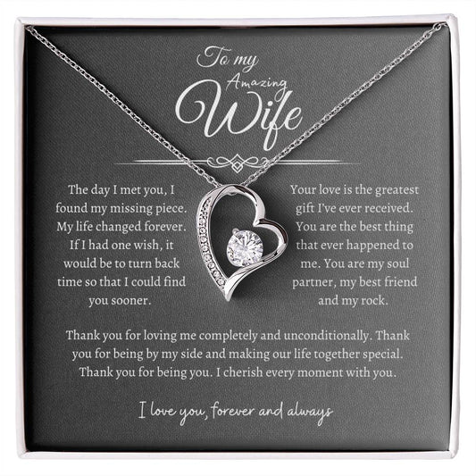 To My Amazing Wife, Forever Love Necklace GR