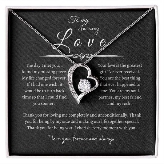 To My Amazing Love, Forever Love Necklace BLK