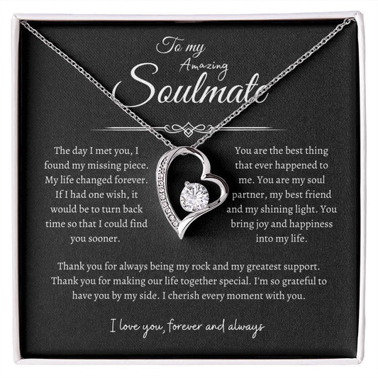 To My Amazing Soulmate, Forever Love Necklace BLK