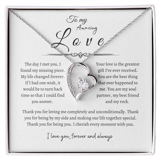 To My Amazing Love, Forever Love Necklace WH