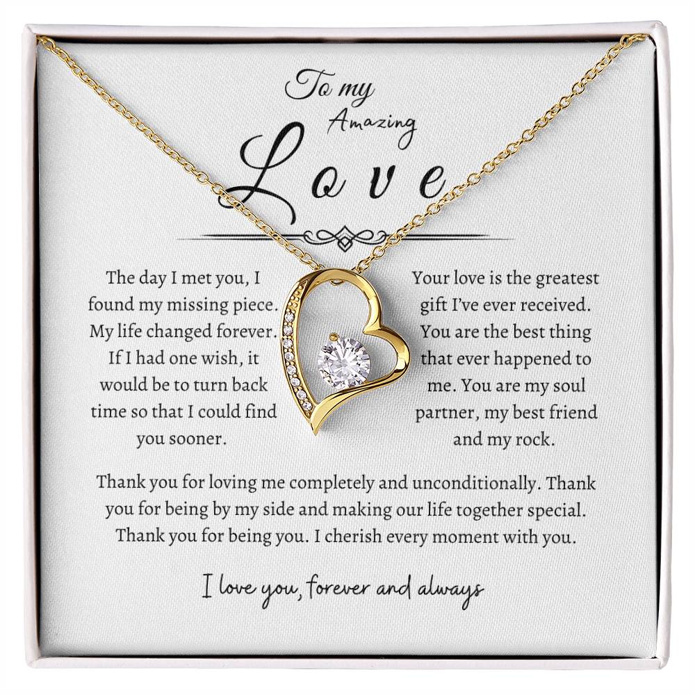 To My Amazing Love, Forever Love Necklace WH