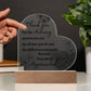 Acrylic Heart LED Plaque - Thank You ,You Are Appreciated - Clear flowers