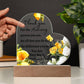 Acrylic Heart LED Plaque - Thank You, You Are Appreciated - yellow roses