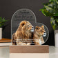 Acrylic Heart LED Plaque - Remember That I Love You -Loving Lion Couple - To My Soulmate