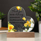 Acrylic Heart LED Plaque - Thank You, You Are Appreciated - yellow roses