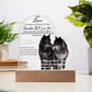 Acrylic Heart LED Plaque - Remember That I Love You - Kissing Wolf Couple - To My Love