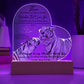 Acrylic Heart LED Plaque - Remember That I Love You -Kissing Tiger Couple - To My Love