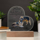 Acrylic Heart LED Plaque - Remember That I Love You - Affectionate Wolf Couple - To My Husband