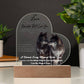 Acrylic Heart LED Plaque - Remember That I Love You - Kissing Wolf Couple - To My Love
