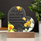 Acrylic Heart LED Plaque - Thank You, You Are Appreciated - yellow roses