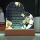 Acrylic Heart LED Plaque - Thank You, You Are Appreciated - yellow roses