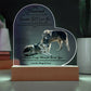 Acrylic Heart LED Plaque - Remember That I Love You - Affectionate Wolf Couple - To My Husband