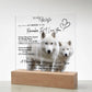 Acrylic Square LED Plaque - Remember That I love - Loving Wolf Couple- To My Wife