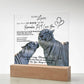 Acrylic Square LED Plaque - Remember That I love - Kissing Tiger Couple- To My Love