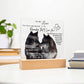 Acrylic Square LED Plaque - Remember That I love - Kissing wolf Couple- To My Love