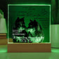 Acrylic Square LED Plaque - Remember That I love - Kissing wolf Couple- To My Love