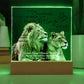 Acrylic Square LED Plaque - Remember That I love - Loving Lion Couple- To My Soulmate