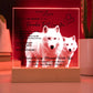 Acrylic Square LED Plaque - Remember That I love - Loving Wolf Couple -To My Love