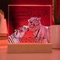 Acrylic Square LED Plaque - Remember That I love - Kissing Tiger Couple- To My Love